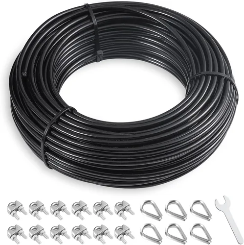 Vista 6 de SERTT Cable de repuesto para máquina de cable de polea, cable de polea para gimnasio casero DIY, longitud de cable de alambre de 32.8/65.6/98.4 pies