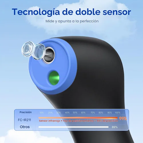 Vista 4 de Viproud Termómetro de frente para adultos y niños, resultados precisos y 1 segundo lectura, alarma de fiebre de 3 colores, sin contacto, modo Negro