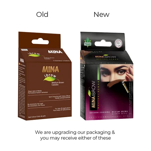 Vista 3 de Polvo de tinte para cejas natural marrón medio de MinaiBrow Kit de tinte instantáneo a prueba de manchas con cepillo doble biselado Marrón medio +