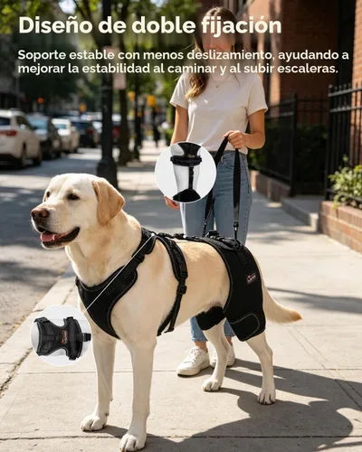 Vista 5 de Soporte de cadera para perro, ajustable, para displasia de cadera, talla L Negro