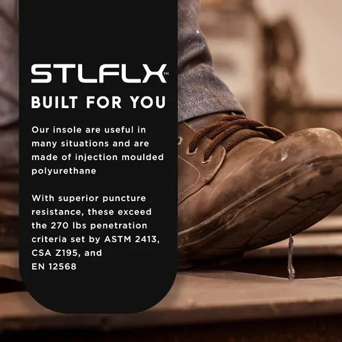 Vista 3 de STLFLX - SoleGUARDZ™ - Plantilla resistente a pinchazos, suela ergonómica, plantillas para zapatos regulares, botas de trabajo y calzado de seguridad