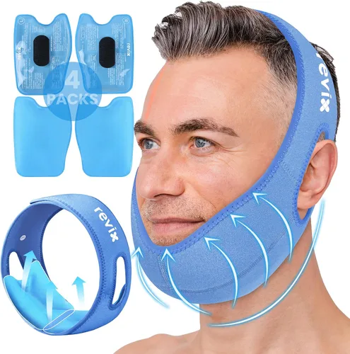Vista 10 de REVIX Wisdom Teeth - Bolsa de hielo para la cabeza con bolsa de hielo de mandíbula de costura 3D para cirugía oral facial, alivio del dolor