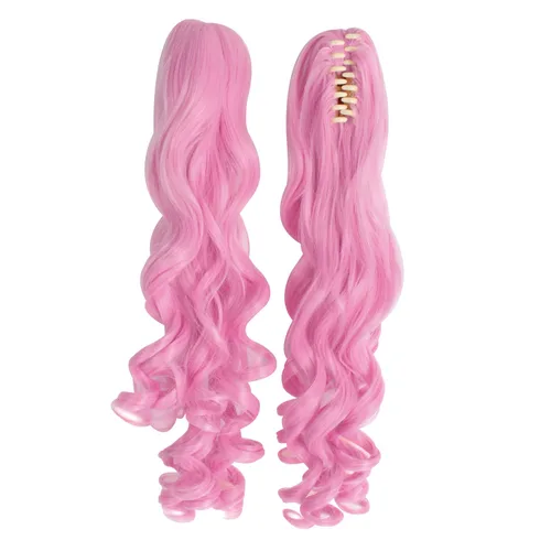 Vista 47 de Peluca MapofBeauty Lolita para disfraz, cabello largo, rizado, con coleta, Blanco