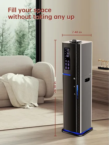 Vista 7 de Humidificadores de 2.64 galones para habitación grande, niebla cálida y fría de hasta 500 pies cuadrados, difusor de luz ambiental de llenado