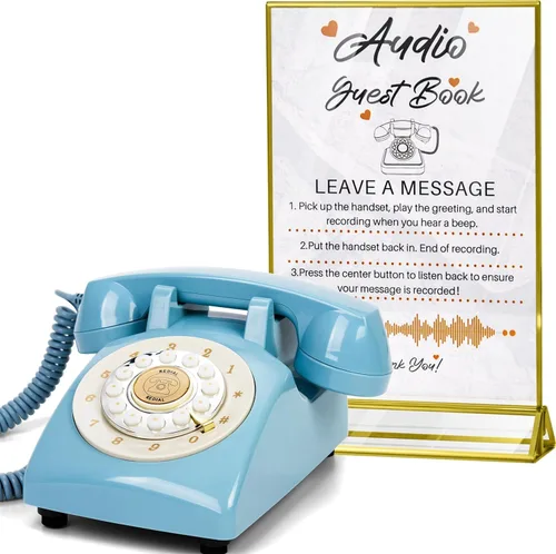 Vista 14 de Libro de invitados de audio, teléfono de boda, mensajes de audio personalizados de memoria de 32 GB, volumen ajustable, con función de repetición