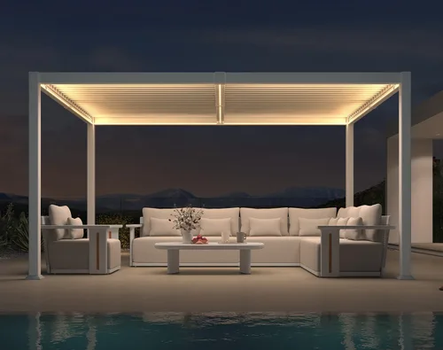 Vista 21 de PURPLE LEAF - Pergola con listones de 11 x 18 pies, marco de aluminio blanco para patios