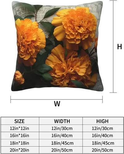Vista 3 de Throw Pillow Covers 16"x16" Square Cushion Cover Marigold Modern Farmhouse Cushion Case Soft Pillowcase for Couch Bed Car Home Decoration Throw