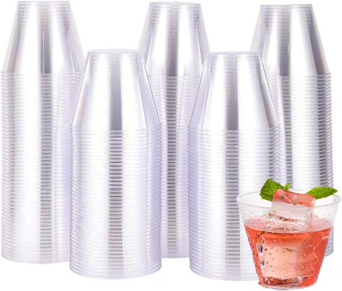 Vista 8 de JOLLY CHEF Vasos de plástico desechables transparentes de 10 onzas, paquete de 50 vasos de plástico transparente, vasos de fiesta resistentes, vasos