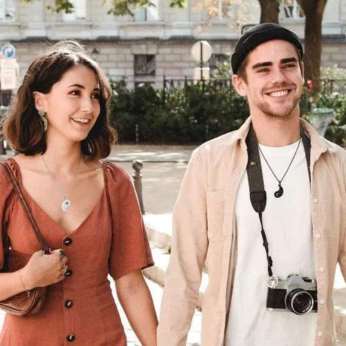 Vista 7 de PiercingJ Collar de mejor amigo a juego para parejas, colgante de acero inoxidable, joyería Yin Yang, regalos para mujeres y hombres