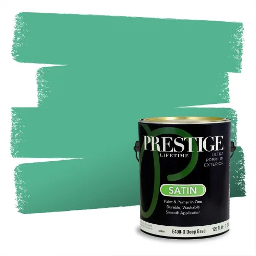 Vista 149 de Prestige Paints - Pintura exterior e imprimación en uno, 1 galón, plano, compatibilidad comparable con el color menta «Whipped Mint» de Behr