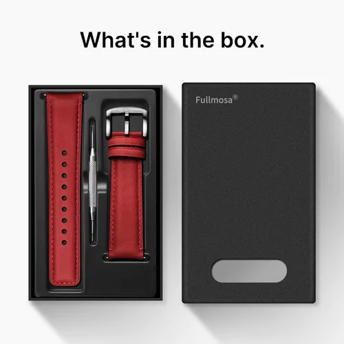 Vista 28 de Fullmosa Correa de reloj de liberación rápida de 0.866 in, 0.787 in y 0.709 in, bandas de cuero bruñido para Samsung Galaxy Watch/Garmin Watch