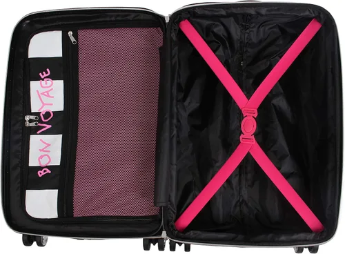 Vista 7 de Betsey Johnson Maleta rígida de equipaje de 3 piezas con ruedas giratorias (20 pulgadas, 26 pulgadas, 30 pulgadas) (talla única, puntal flamenco)..