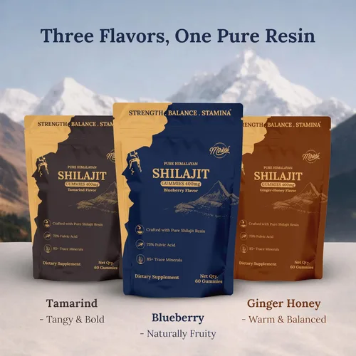 Vista 9 de Miresi Gomitas Shilajit - Sabor a arándanos Ricas en ácido fúlvico y más de 85 minerales traza Apoya la energía, la resistencia