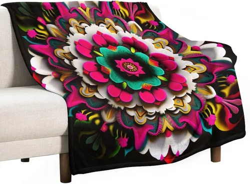 Vista 29 de Manta decorativa de flores beige, blanco crema, blanco, azul, gris, flores anchas, manta suave de 30 x 40 pulgadas, manta de franela para sofá