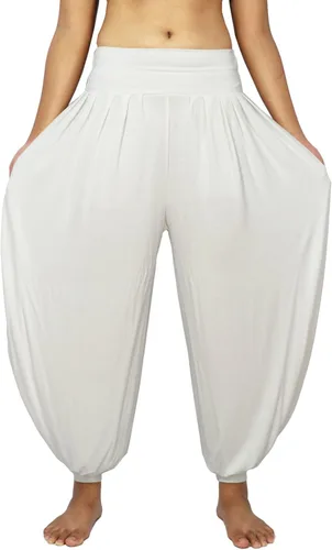 Vista 33 de Lovely Creations Pantalones holgados con cintura elástica y harem Aladdin para mujer