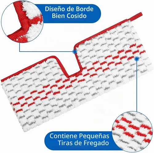 Vista 2 de Paquete de 6 repuestos de microfibra lavables para trapeador de espray compatibles con almohadillas de repuesto O-Cedar ProMist MAX