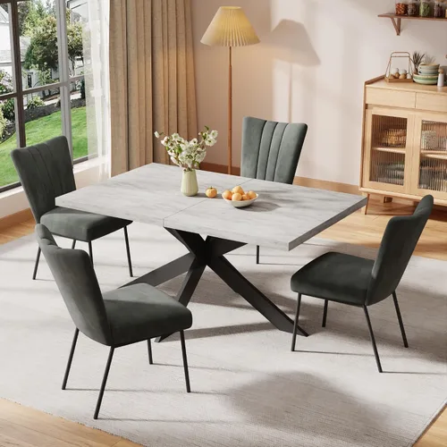 Vista 14 de ZckyCine Silla de comedor de piel sintética, silla de sala de estar, moderna silla auxiliar sin brazos de cocina con patas de metal