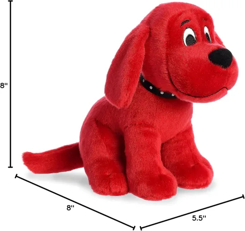 Vista 6 de Aurora® Juguetón Clifford® Sentado Clifford - Animal de peluche - Nostalgia de la infancia - Compañerismo duradero - Rojo 8 pulgadas
