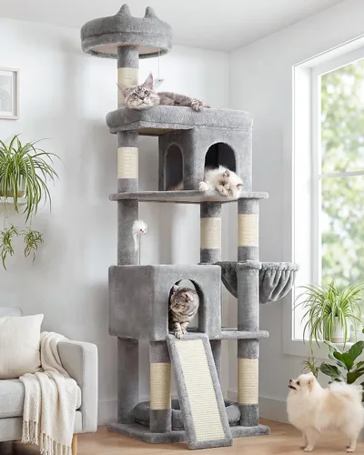Vista 9 de Globlazer Árboles para Gatos de Servicio Pesado para Gatos Grandes, Árbol para Gatos Maine Coon Resistente de 72 pulgadas para Gatos Grandes de 20+