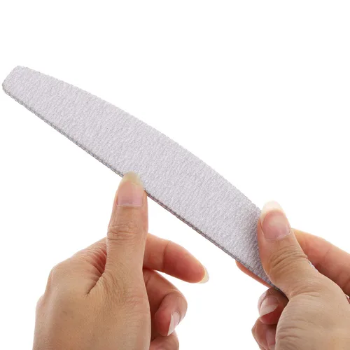 Vista 5 de Paquete de 25 limas de uñas de grano 100/180 profesionales de doble cara, lima de uñas curvadas lavables para uñas de gel y uñas acrílicas, uso
