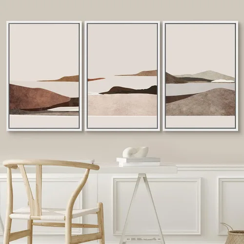 Vista 174 de SIGNWIN Lienzo enmarcado para pared, juego de arte de collage de hojas transparentes en blanco y negro, ilustraciones de naturaleza silvestre, arte