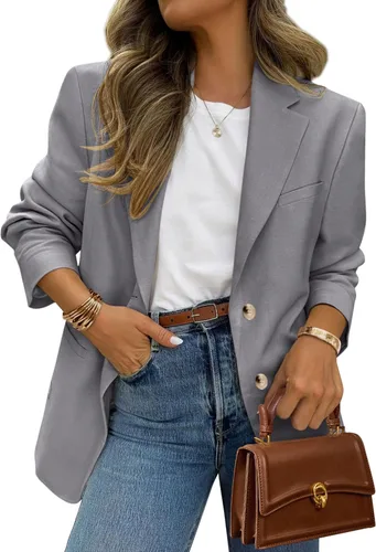Vista 18 de PRETTYGARDEN Blazers 2026 para mujer casual de negocios Caqui oscuro