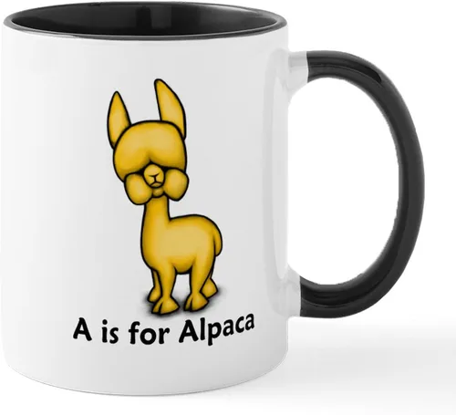 Vista 33 de CafePress A Is For Alpaca Taza de café de cerámica de 11 oz (11.0 fl oz)