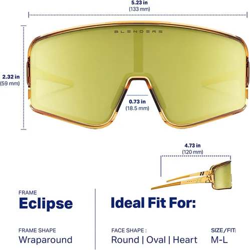 Vista 102 de Blenders Eyewear Eclipse X2 - Gafas de sol polarizadas - Lente envolvente - 100% protección UV - Para hombres y mujeres