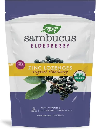 Vista 4 de Nature's Way Sambucus Pastillas Inmunitarias – Pastillas Inmunitarias para Uso Sobre la Marcha*– Zinc, Vitamina C y Extracto de Saúco Negro – Vegano