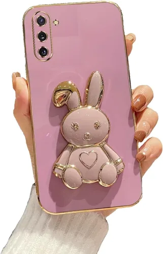 Vista 81 de Funda con soporte de conejo de corazón para Samsung Galaxy A10, cubierta protectora de TPU suave galvanizada a prueba de golpes con bonito soporte