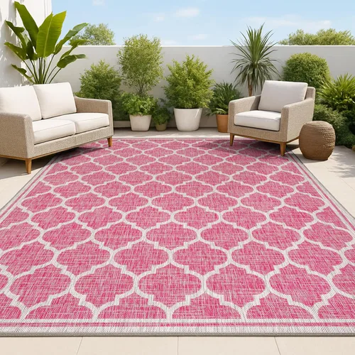 Vista 14 de JONATHAN Y Tapete marroquí con diseño enrejado para interiores y exteriores, 2 x 8 pies, marrón/beige, tejido texturizado de trébol para patio