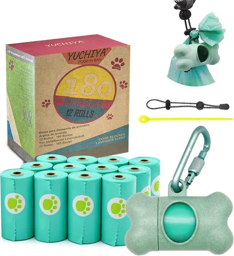 Vista 10 de Dispensador de bolsas de recogida de caca de perro con 1 rollo de color aleatorio, bolsas de residuos para perros a prueba de fugas y perfumadas