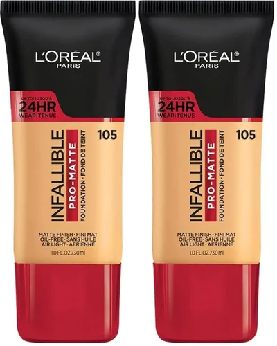 Vista 20 de L'Oreal Paris Cosmetics Makeup Infallible Pro-Matte - Base líquida de larga duración, True Porcelain, 1 onza líquida. 099 Porcelana Verdadera
