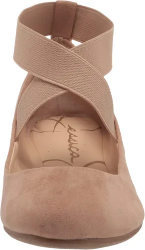 Vista 2 de Jessica Simpson Mandayss Women's Pull-On Criss-Cross Ankle Ballet Flats Shoes