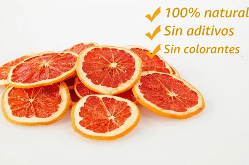 Vista 3 de Rebanadas de toronja seca de alta calidad, 3.5 onzas/3.53 oz, pomelo deshidratado, 100% natural, sin aditivos y sin azúcar añadido.