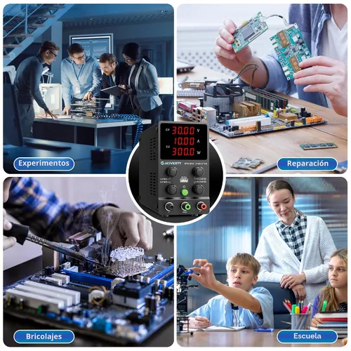 Vista 6 de Fuente de alimentación de CC variable, 0-30V 0-10A Fuente de alimentación de banco regulada de CC con pantalla LED de 4 dígitos de alta precisión