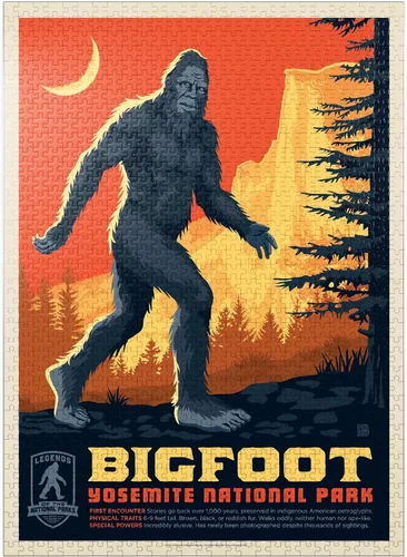 Vista 9 de MyPuzzle Legends of The National Parks: Yosemite's Bigfoot - Póster vintage - Rompecabezas de 100 piezas prémium para adultos