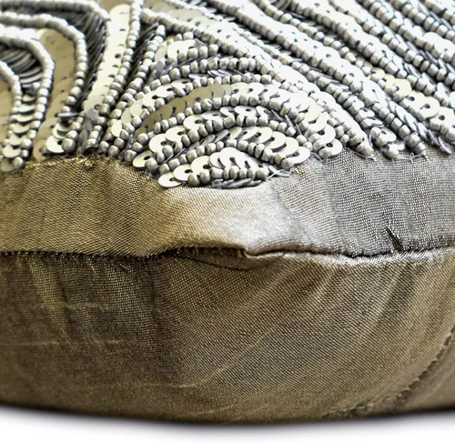 Vista 2 de HomeCentric - Funda de almohada lumbar plateada, 12 x 16 pulgadas (11.8 x 15.7 in), almohada rectangular de seda, lentejuelas brillantes con Plata