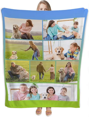 Vista 9 de Manta personalizada con foto y texto, mantas de franela personalizadas para subir cualquier foto, 30 x 40 pulgadas - 1 foto