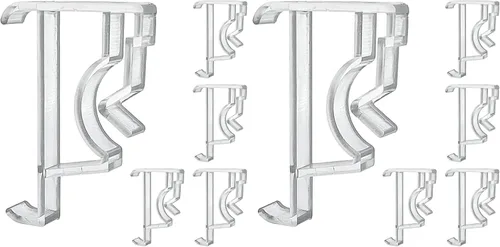 Vista 4 de Cutelec Clips de cenefa de 2 pulgadas, 5 piezas de plástico transparente oculto para cenefa de ventana, clip de sujeción horizontal de imitación