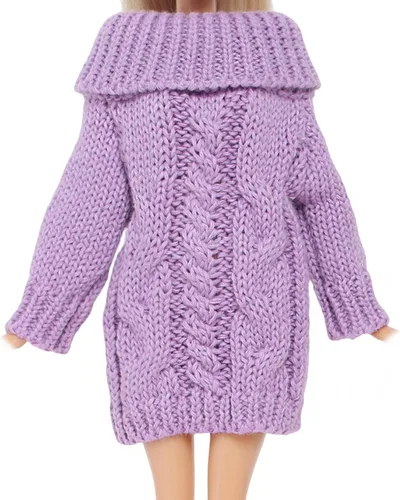 Vista 10 de Suéter de cuello alto de invierno azul para accesorios de muñeca de niña de 11.5 pulgadas