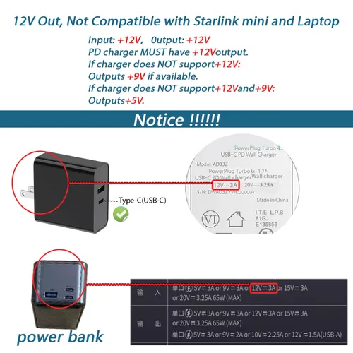 Vista 6 de Cable de alimentación USB C a CC de 0.217 in x 0.083 in, entrada USB tipo C de 5 pies a CC cable de carga de salida de 12 V, funciona con cargador