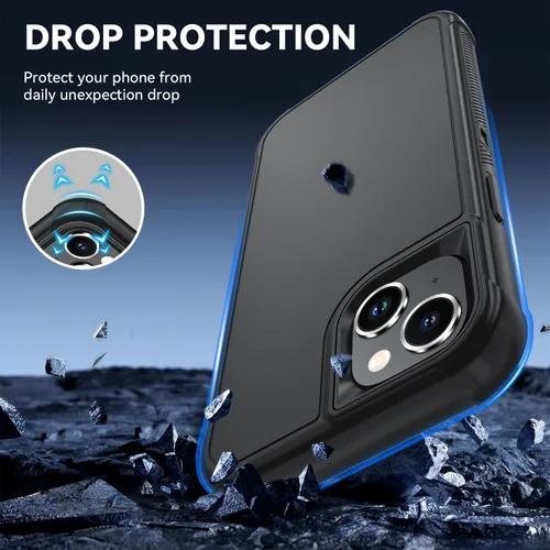 Vista 4 de SunStory Funda compatible con iPhone 12 Mini / 13 Mini con protector de pantalla HD, 3 capas de alta resistencia de cuerpo completo, funda Negro