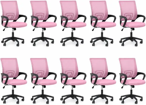 Vista 11 de Silla de oficina ergonómica, silla de escritorio de malla con respaldo medio, silla de computadora, color negro Soporte lumbar, modo oscilante