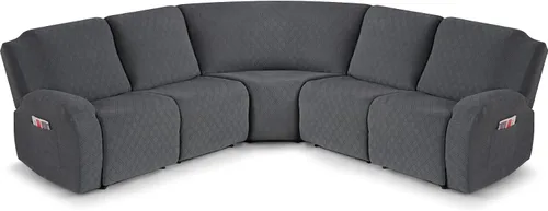 Vista 11 de VANSOFY Fundas de Sofá Seccional Reclinable Extra Grandes, Fundas Lavables de 5 Piezas para Sofá Seccional en Forma de L con Asiento de Esquina