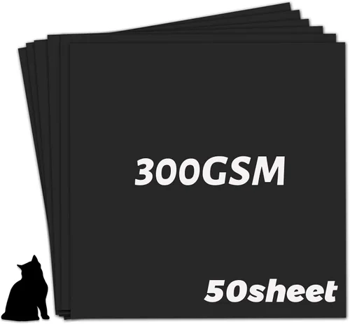Vista 10 de YINUOYOUJIA Cartulina 12 x 12 pulgadas Papel grueso 30 hojas, cartulina negra de 250 g/m²/92 lb