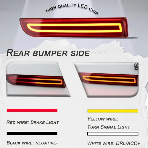 Vista 2 de Conjunto de luz antiniebla para parachoques trasero LED de lente roja, compatible con Mitsubishi Lancer 2008-2017/Evolution X 2008-2017/Outlander