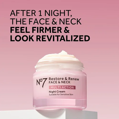 Vista 6 de No7 restaurar & Renew Face & Cuello Multi Acción Skincare sistema, pack de 1