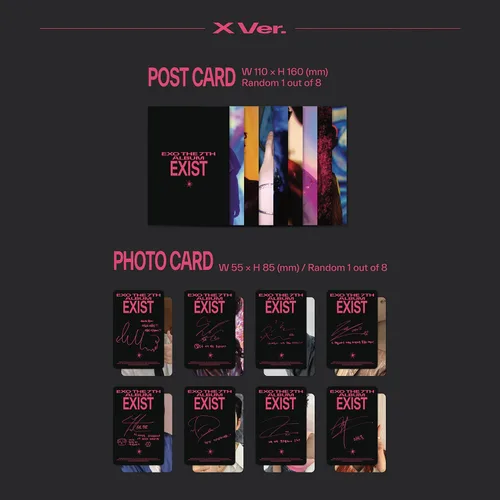 Vista 6 de EXO - 7th Album [EXIST] (Photo Book Ver. - X Ver.) Cover + Photo Book + Lenticular Card + Post Card + Photo Card + CD-R + Poster + 4 Extra Photocards