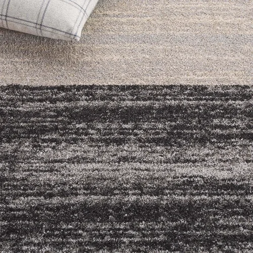 Vista 6 de SAFAVIEH Retro Collection - Alfombra de pasillo, 2 pies 3 pulgadas x 7 pies, negro y gris claro, diseño abstracto moderno, no desprende pelusa